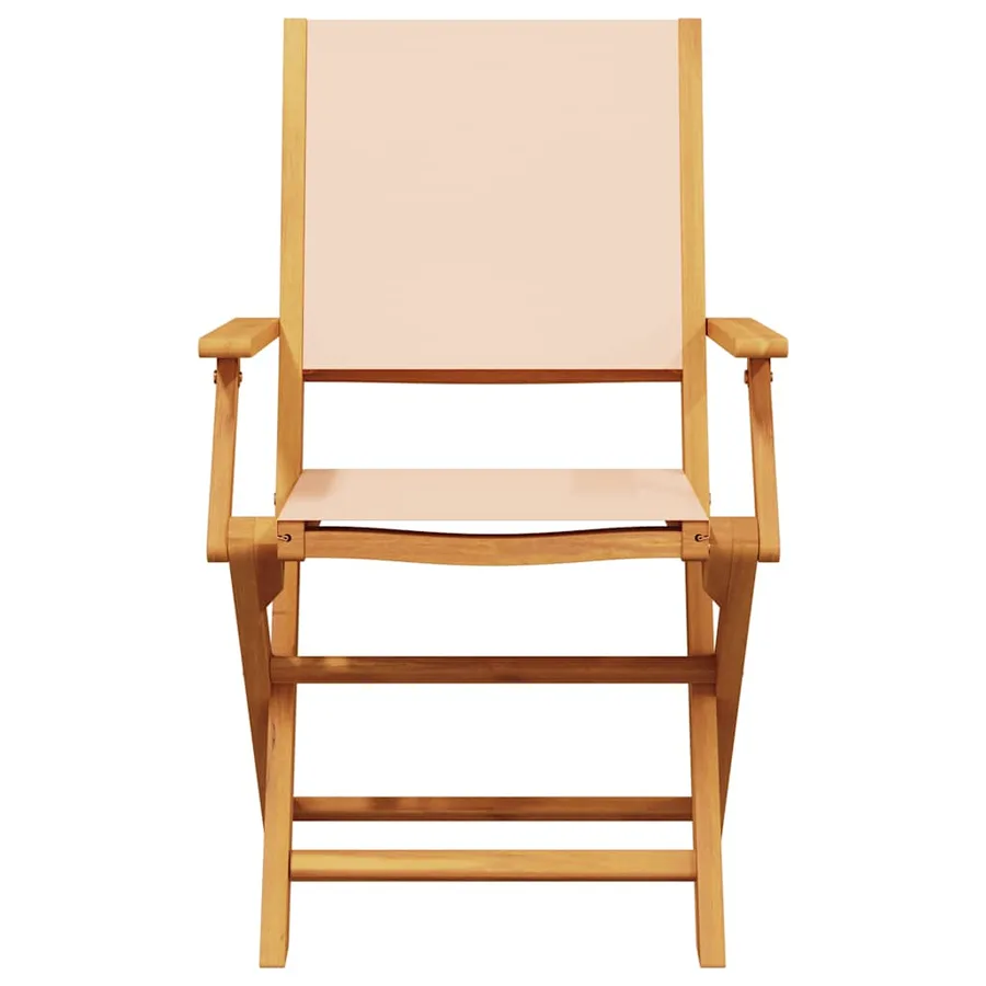 Ensemble de bistro 3 pcs beige tissu et bois massif - 4