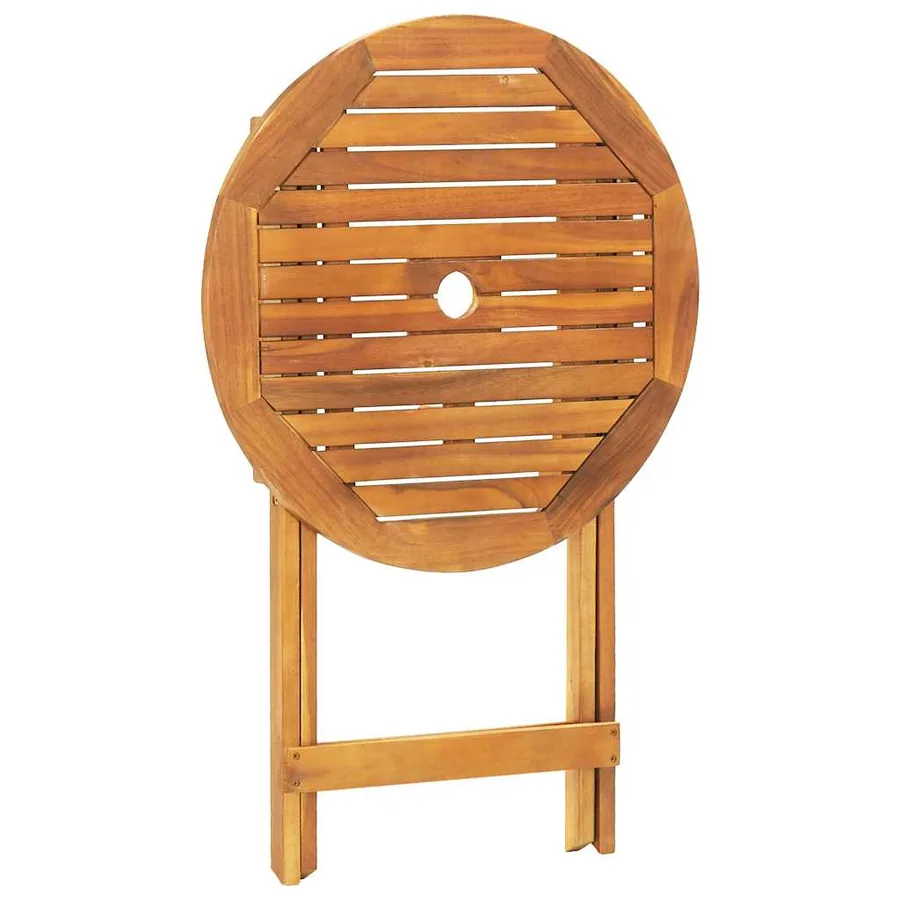 Ensemble de bistro 3 pcs beige tissu et bois massif - 8