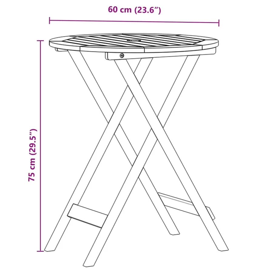 Ensemble de bistro 3 pcs taupe tissu et bois massif - 13