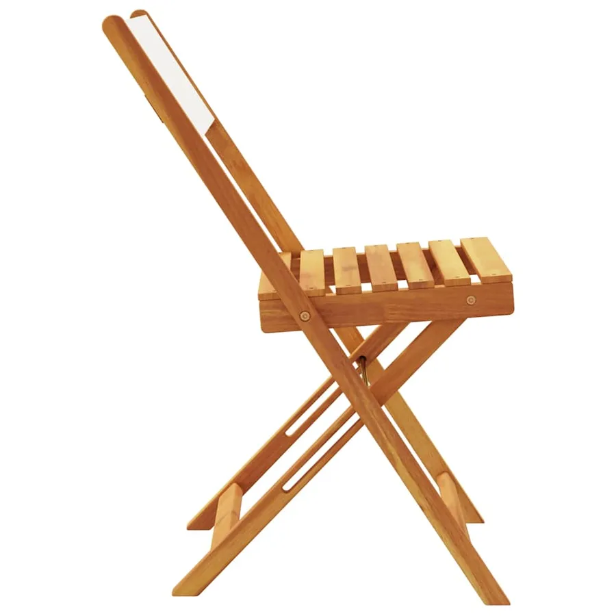 Chaises de jardin pliantes lot de 8 tissu et bois massif - 5