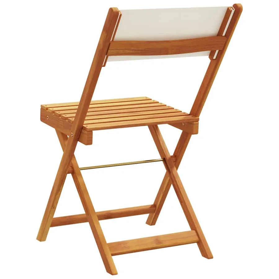 Chaises de jardin pliantes lot de 8 tissu et bois massif - 6