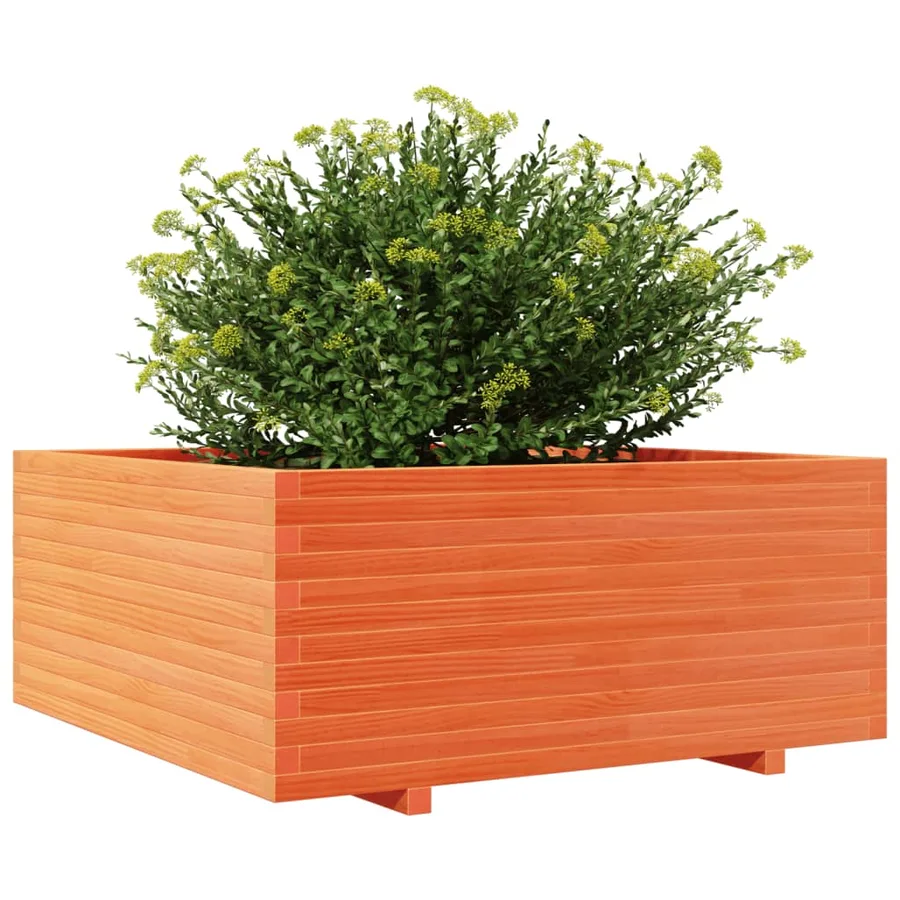 Jardinière cire marron 110x110x49,5 cm bois de pin massif - 4