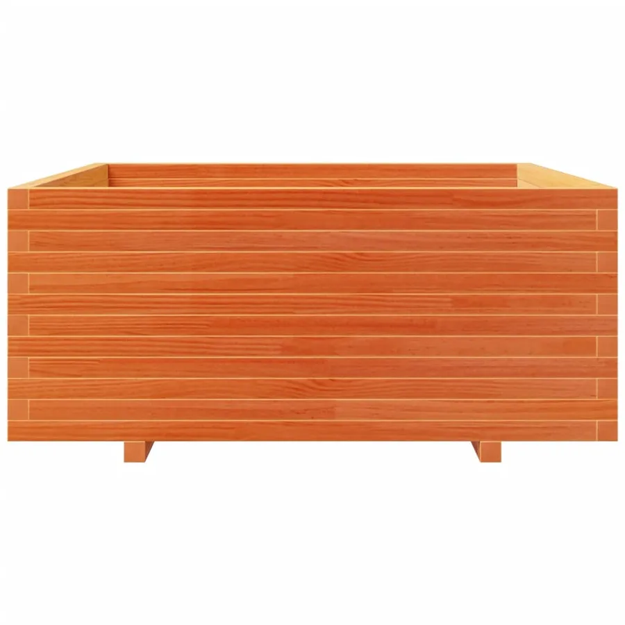 Jardinière cire marron 110x110x49,5 cm bois de pin massif - 5