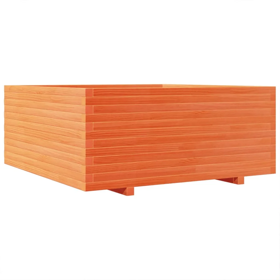 Jardinière cire marron 110x110x49,5 cm bois de pin massif - 7