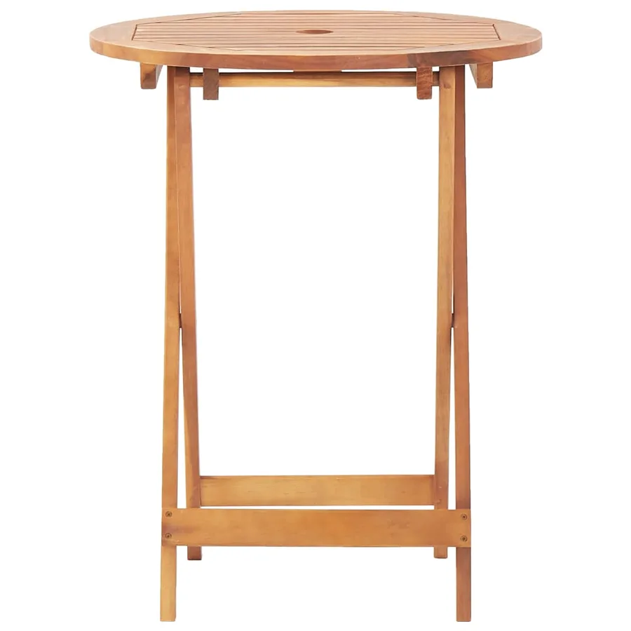 Ensemble de bistro 3 pcs motif de feuilles tissu et bois massif - 6