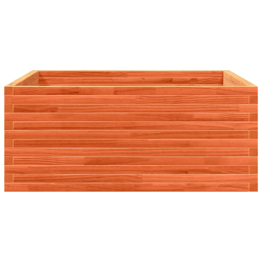 Jardinière cire marron 110x110x46 cm bois de pin massif - 6