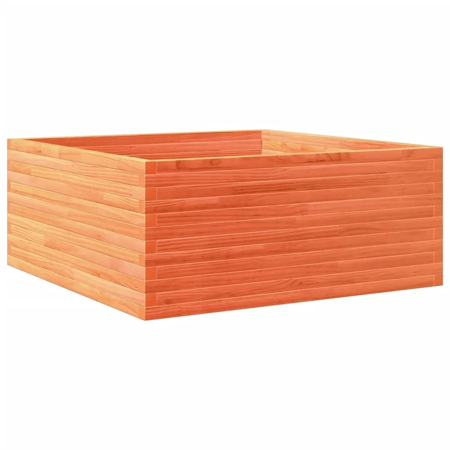 Jardinière cire marron 110x110x46 cm bois de pin massif - 7