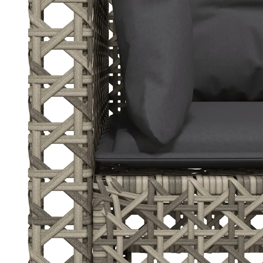 Canapés d'angle de jardin et coussins 2 pcs gris résine tressée - 7