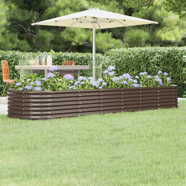 Lit surélevé de jardin Acier galvanisé marron