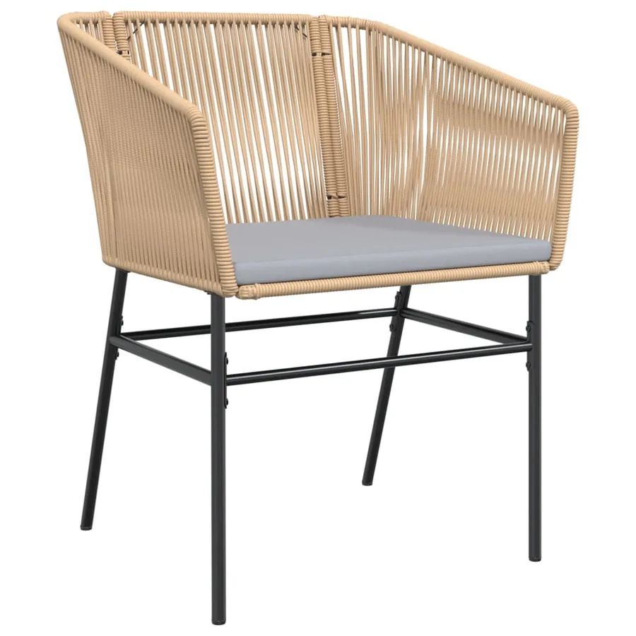 Chaises de jardin lot de 2 et coussins marron rotin - 4