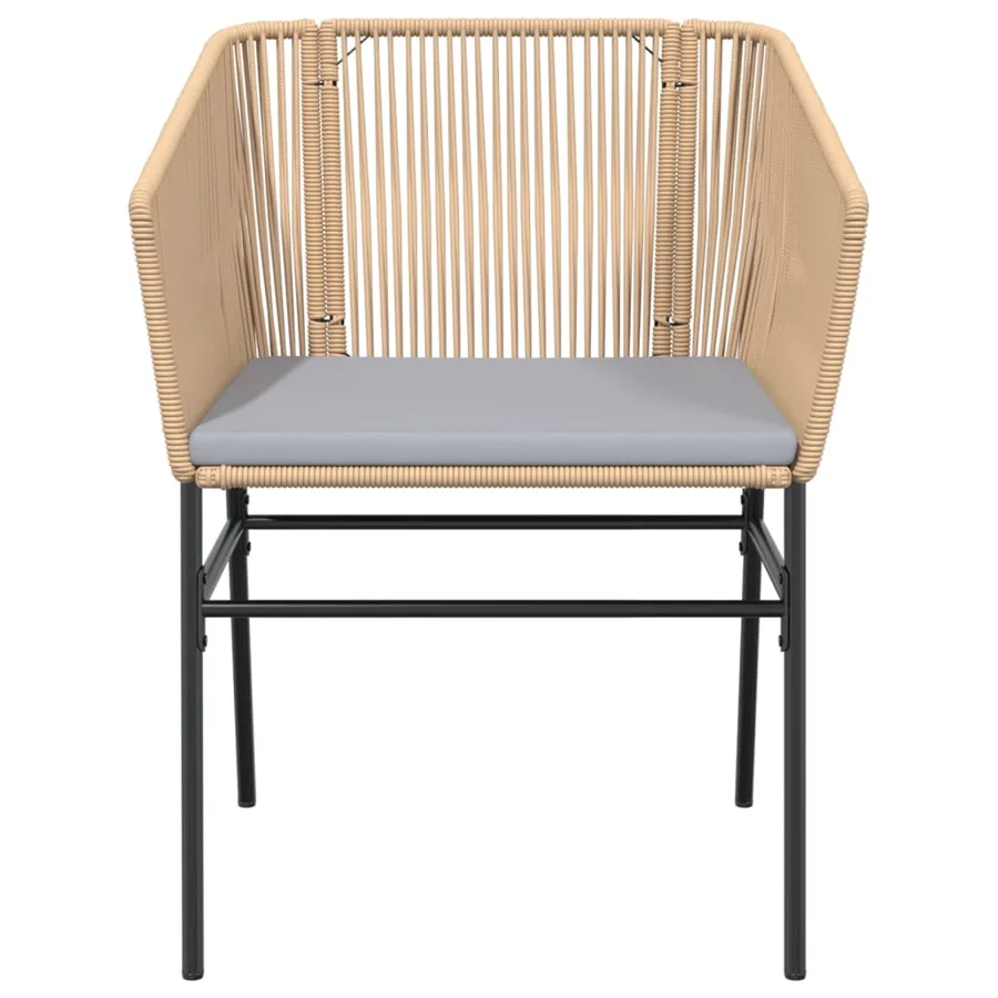 Chaises de jardin lot de 2 et coussins marron rotin - 5