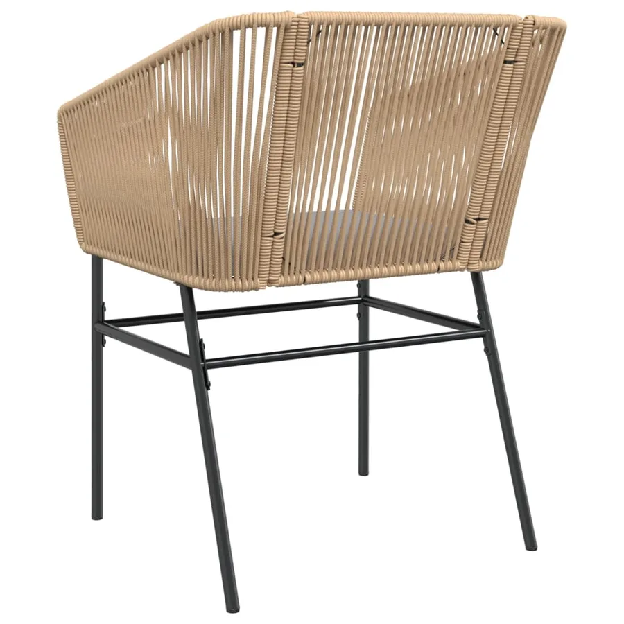Chaises de jardin lot de 2 et coussins marron rotin - 7