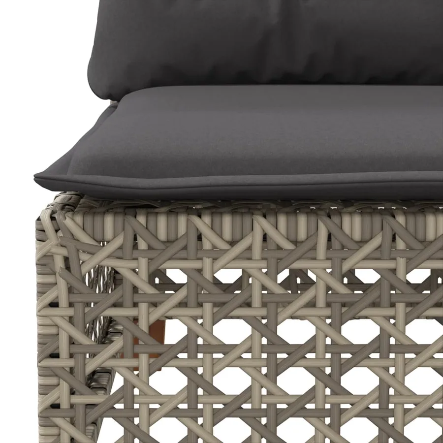 Salon de jardin avec coussins 10 pcs gris résine tressée - 5