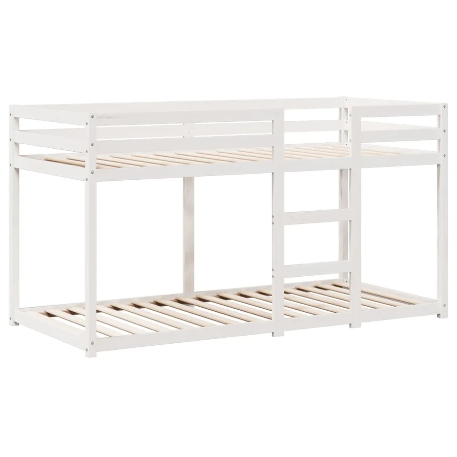 Lit superposé sans matelas blanc 90x190 cm bois de pin massif - 5