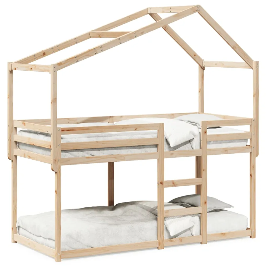 Lit superposé sans matelas 80x200 cm bois de pin massif - 2