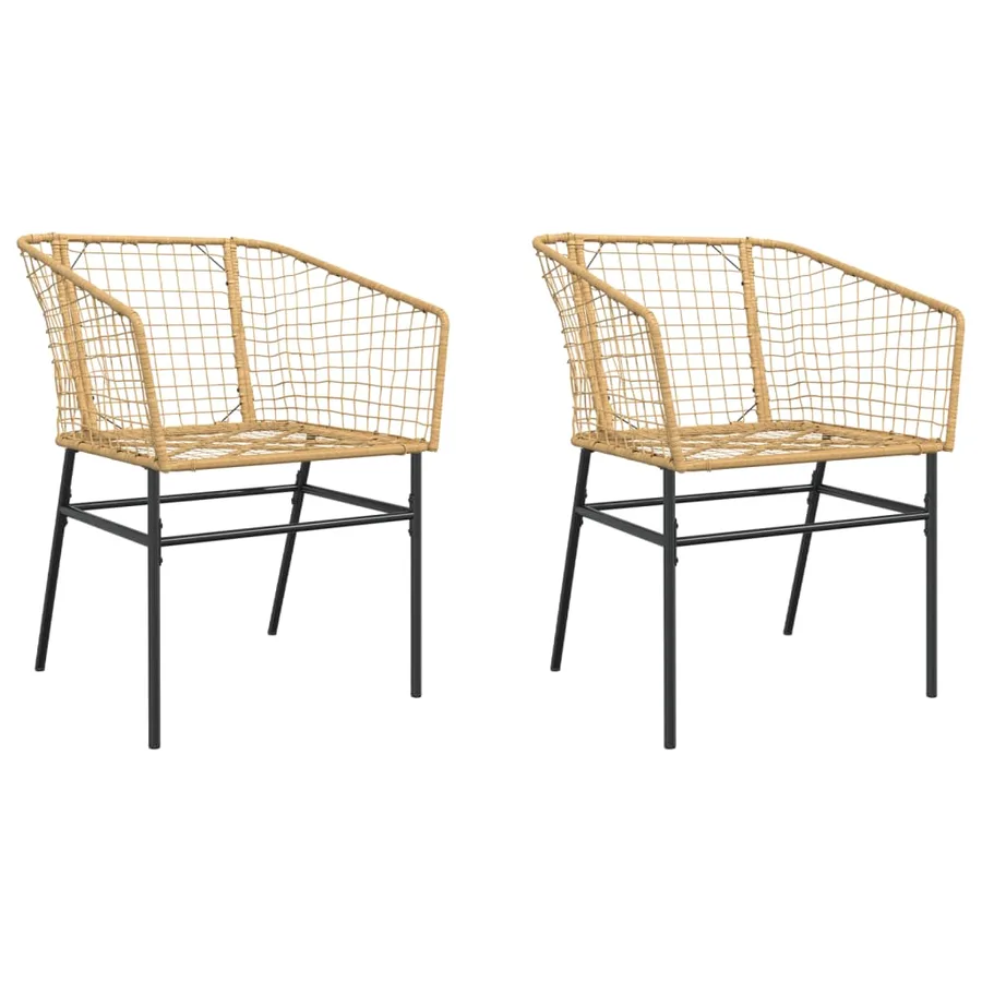 Chaises de jardin lot de 2 marron résine tressée - 2