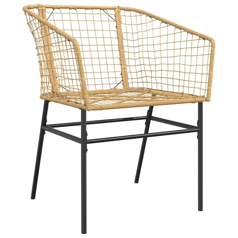 Chaises de jardin lot de 2 marron résine tressée - 4