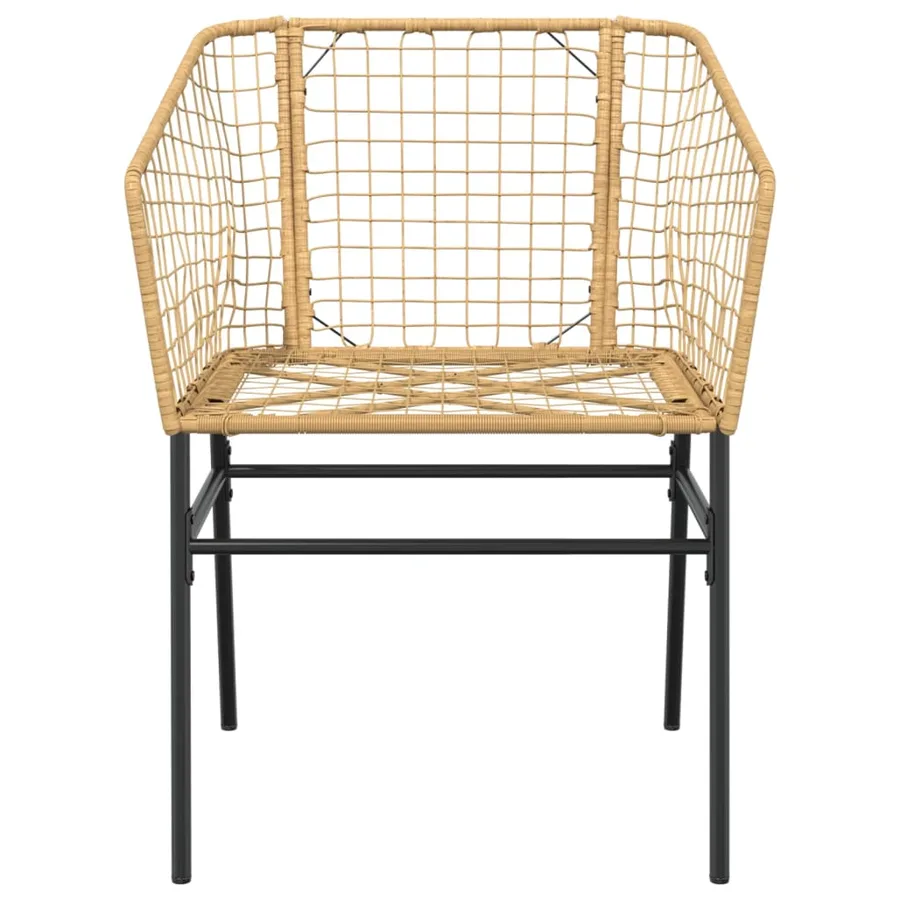 Chaises de jardin lot de 2 marron résine tressée - 5