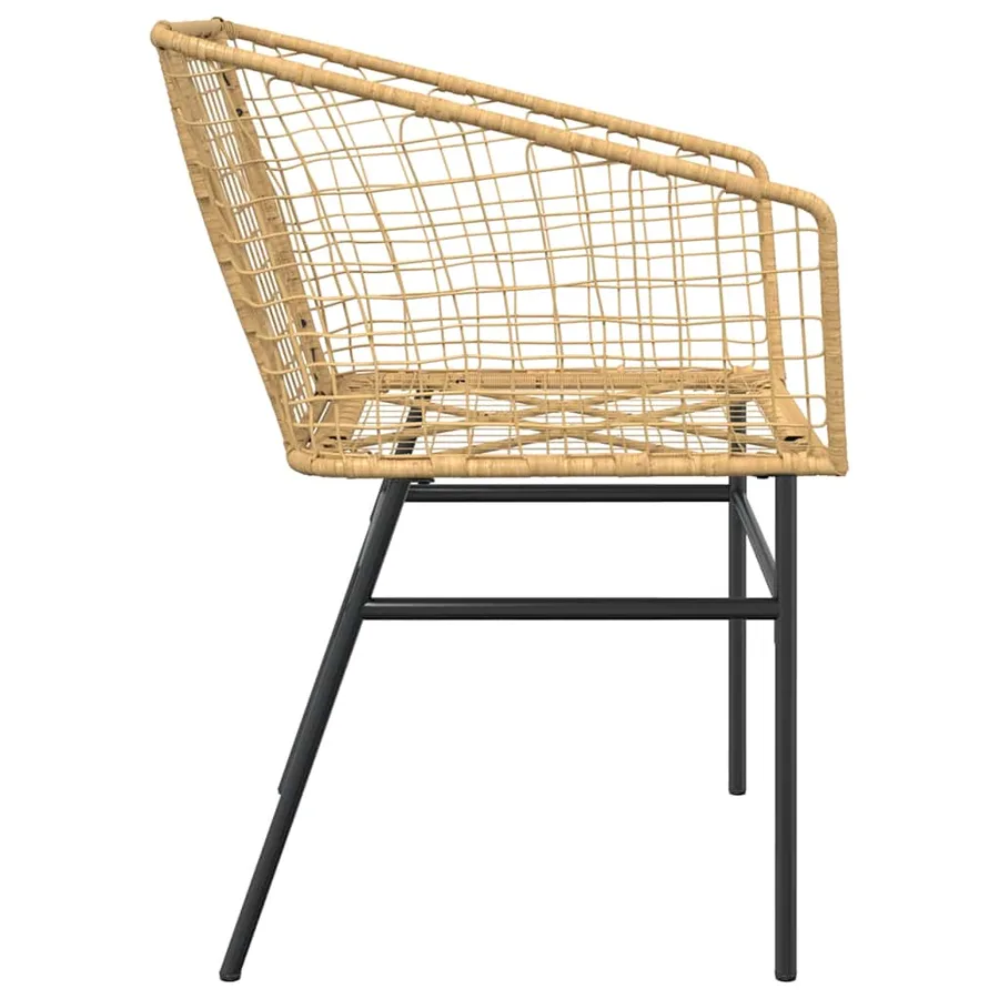 Chaises de jardin lot de 2 marron résine tressée - 6