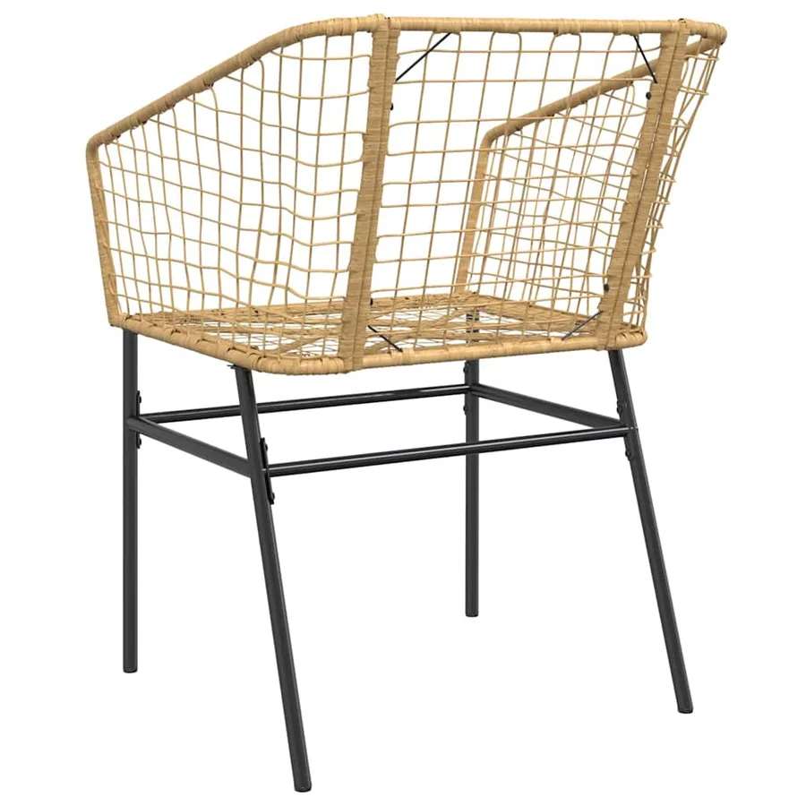 Chaises de jardin lot de 2 marron résine tressée - 7