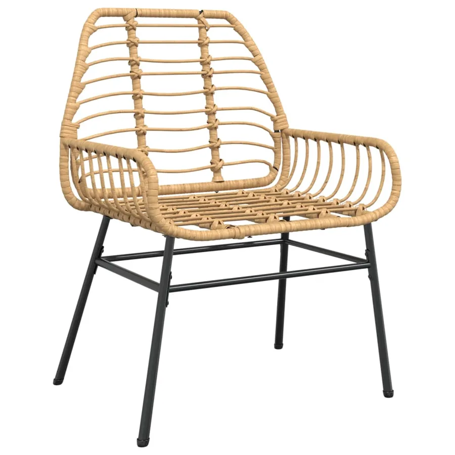Chaises de jardin lot de 2 marron résine tressée - 4