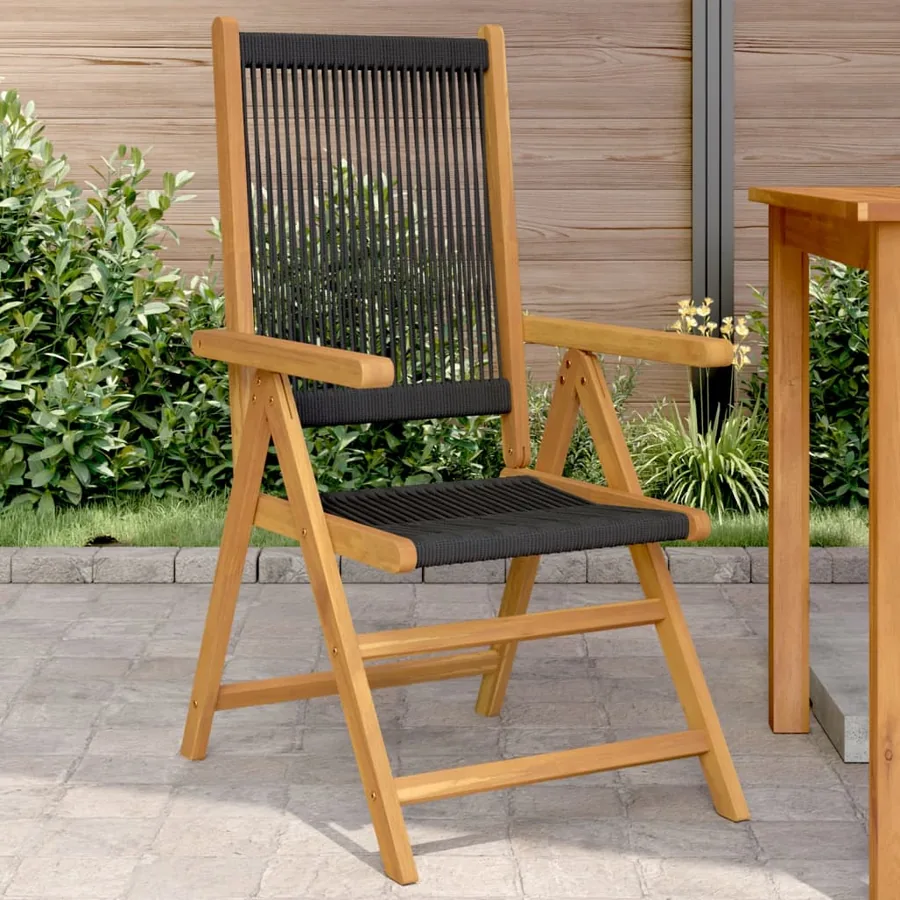 Chaises de jardin lot de 2 motif de feuilles acacia et tissu - 12