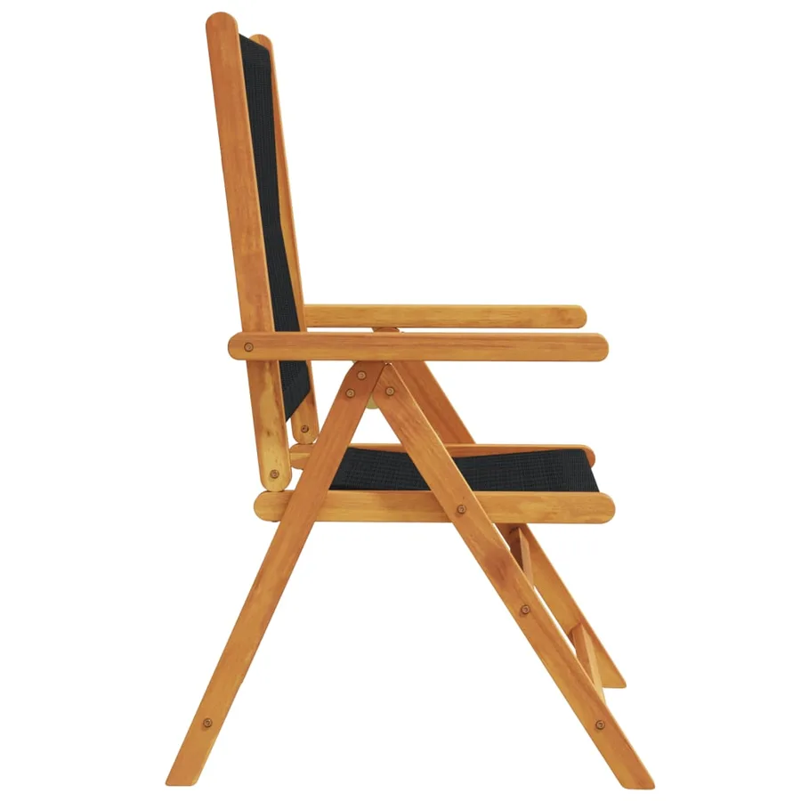 Chaises de jardin lot de 2 motif de feuilles acacia et tissu - 17