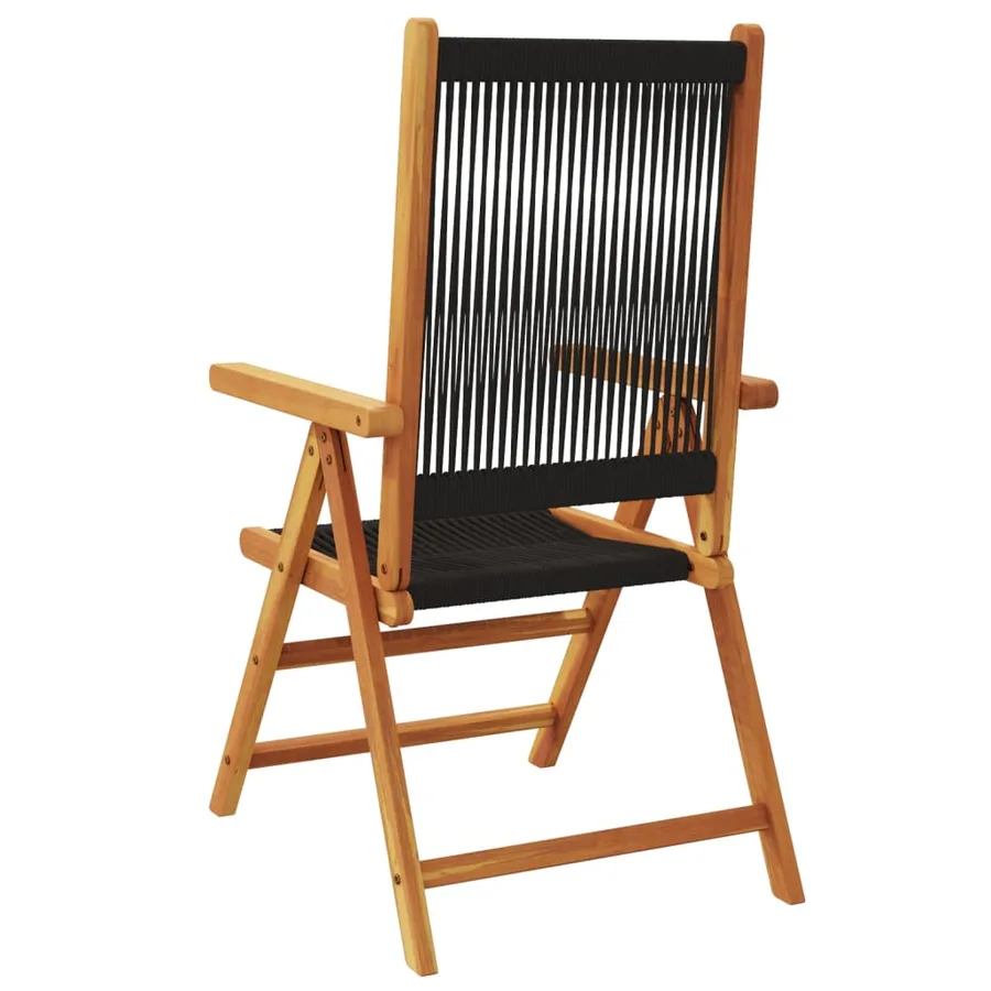 Chaises de jardin lot de 2 motif de feuilles acacia et tissu - 18