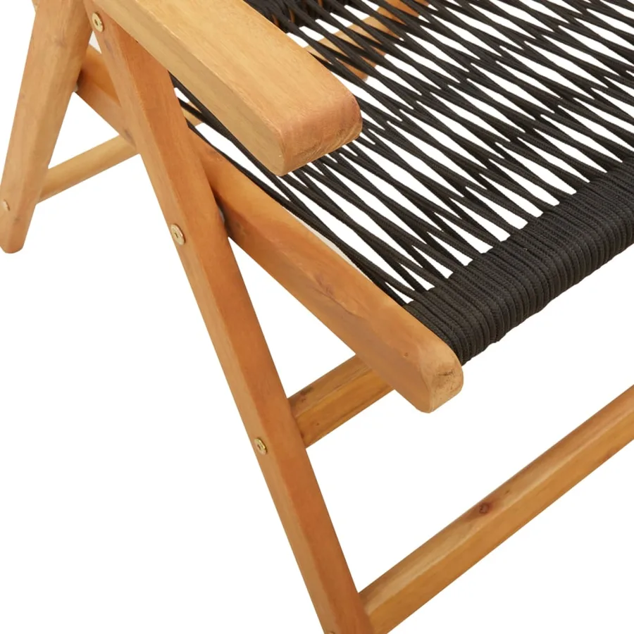 Chaises de jardin lot de 2 motif de feuilles acacia et tissu - 21