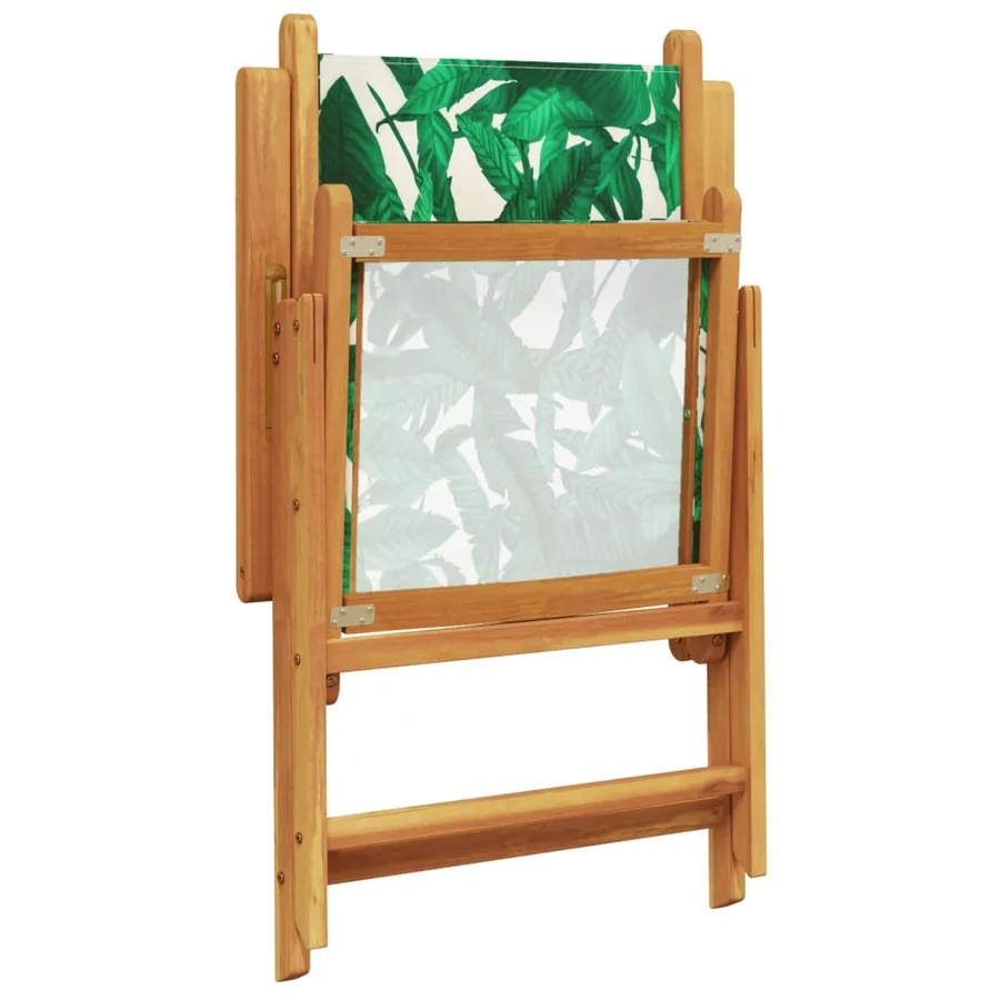 Chaises de jardin lot de 2 motif de feuilles acacia et tissu - 8