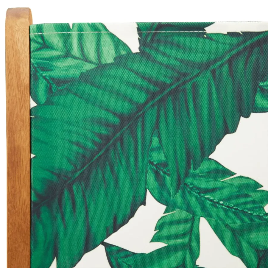 Chaises de jardin lot de 2 motif de feuilles acacia et tissu - 9
