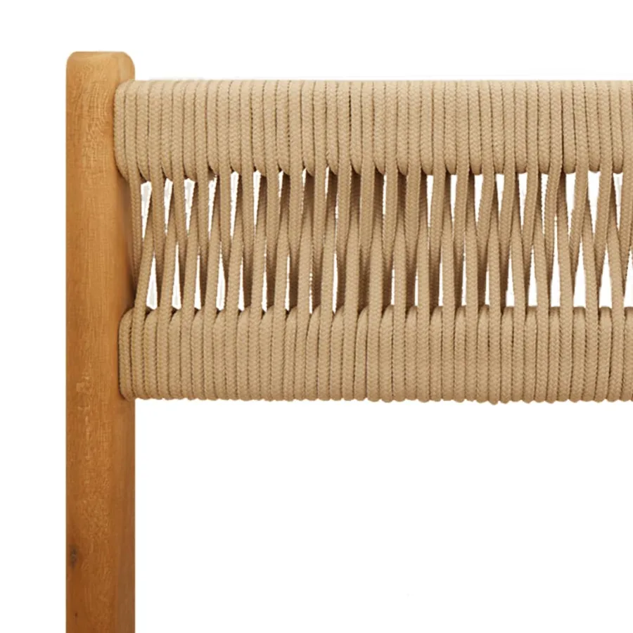 Chaises de bistrot lot de 2 beige bois d'acacia et corde - 9