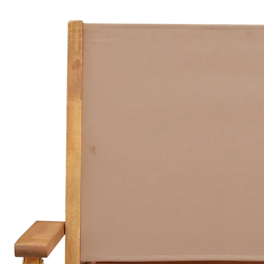 Chaises de jardin pliantes lot de 4 taupe tissu et bois massif - 9