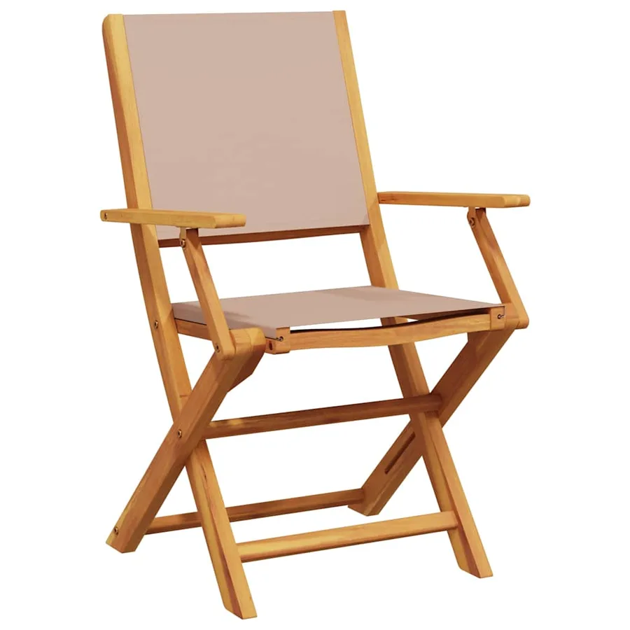 Ensemble de bistro 3 pcs taupe tissu et bois massif - 5