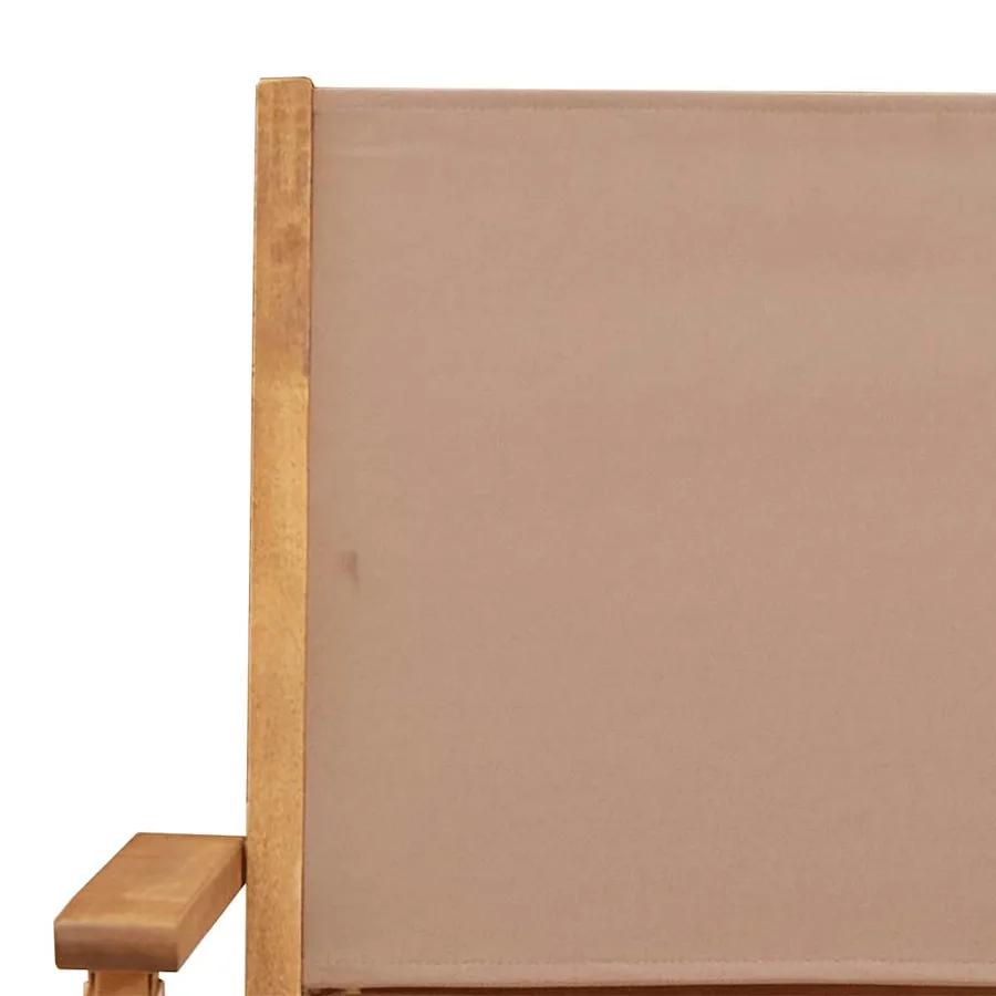 Ensemble de bistro 3 pcs taupe tissu et bois massif - 9