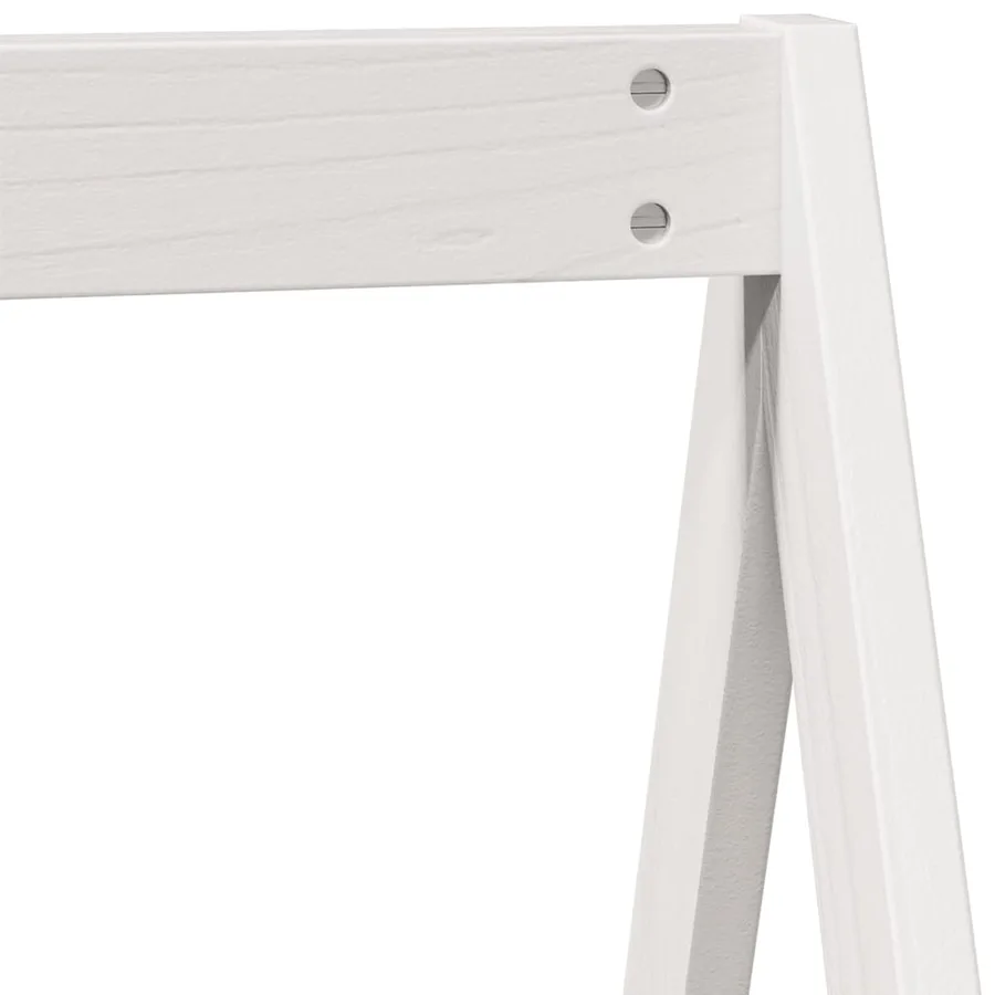 Lit superposé sans matelas blanc 90x190 cm bois de pin massif - 10