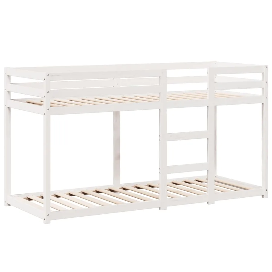 Lit superposé sans matelas blanc 90x190 cm bois de pin massif - 7
