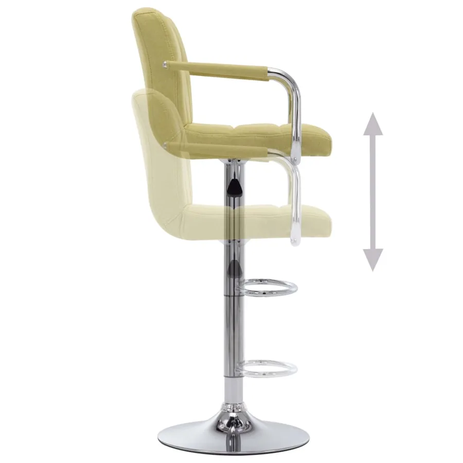 Chaises de bar lot de 2 vert tissu - 6