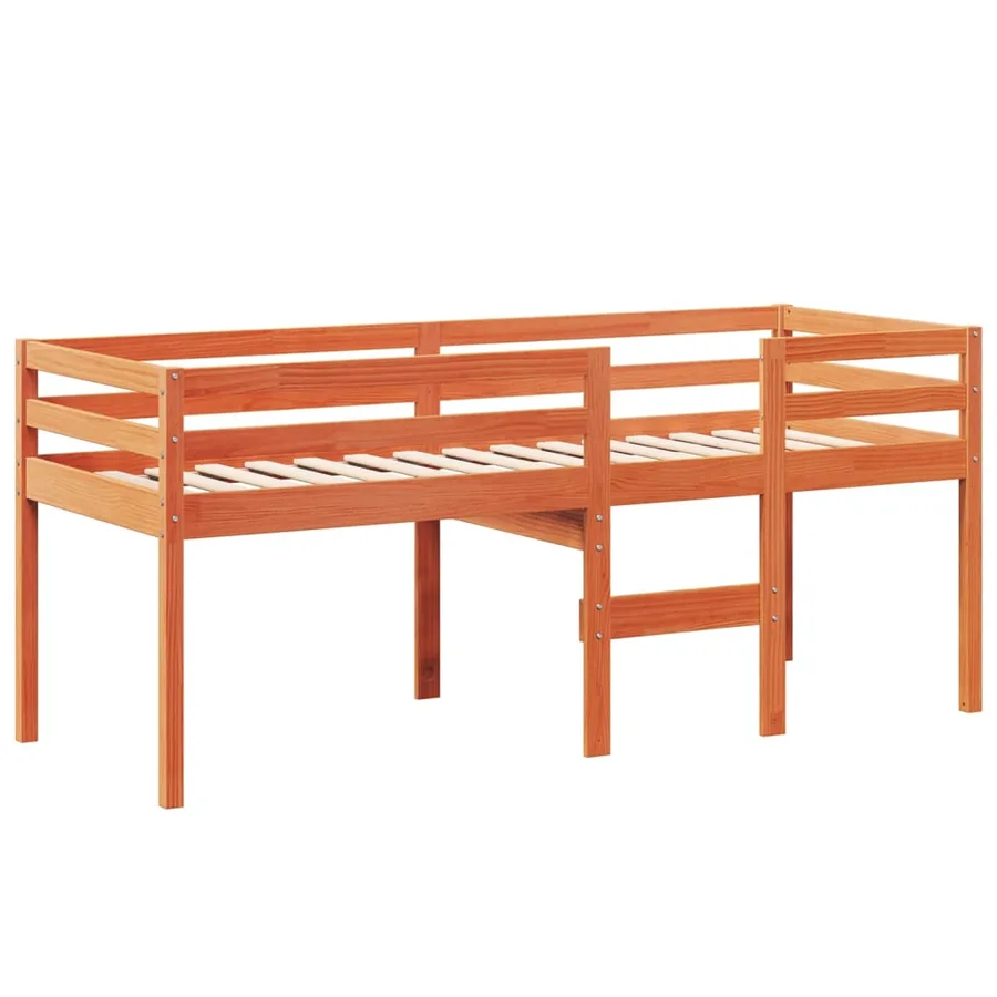 Lit haut sans matelas cire marron 80x200 cm bois de pin massif - 5