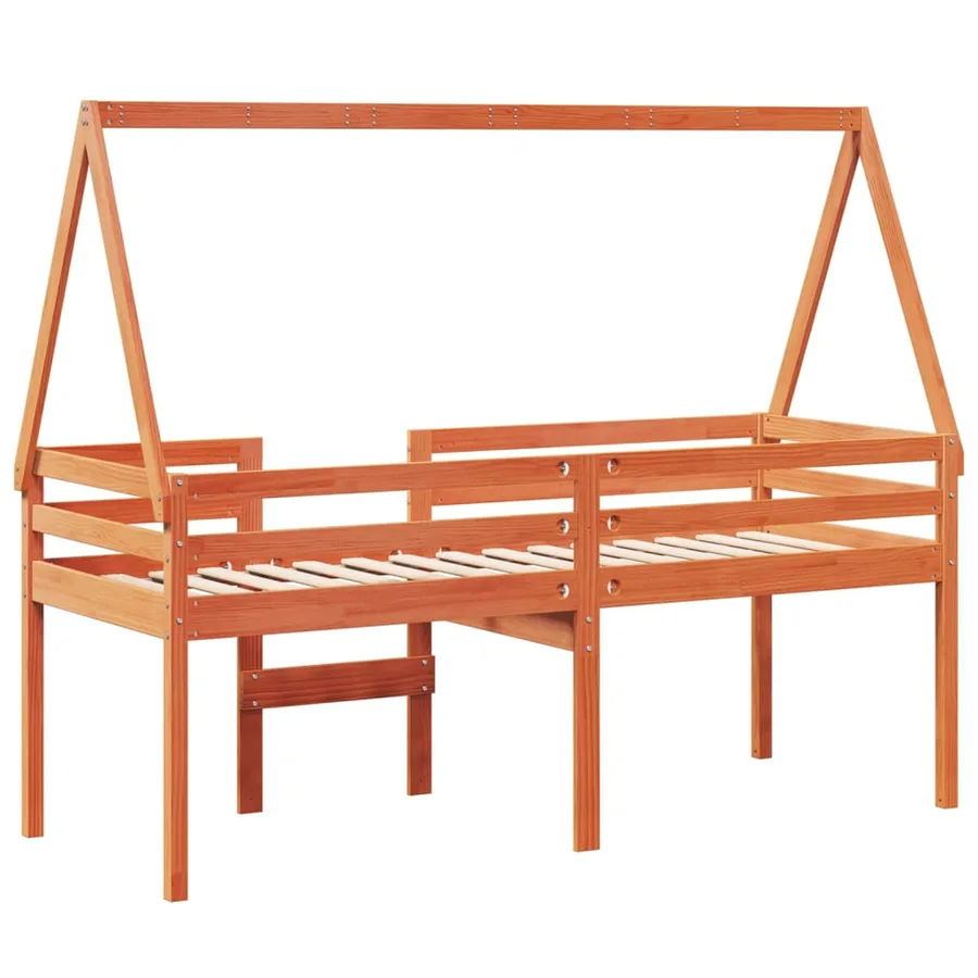 Lit haut sans matelas cire marron 80x200 cm bois de pin massif - 8