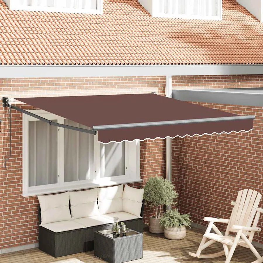 Auvent rétractable automatique marron 300x250 cm