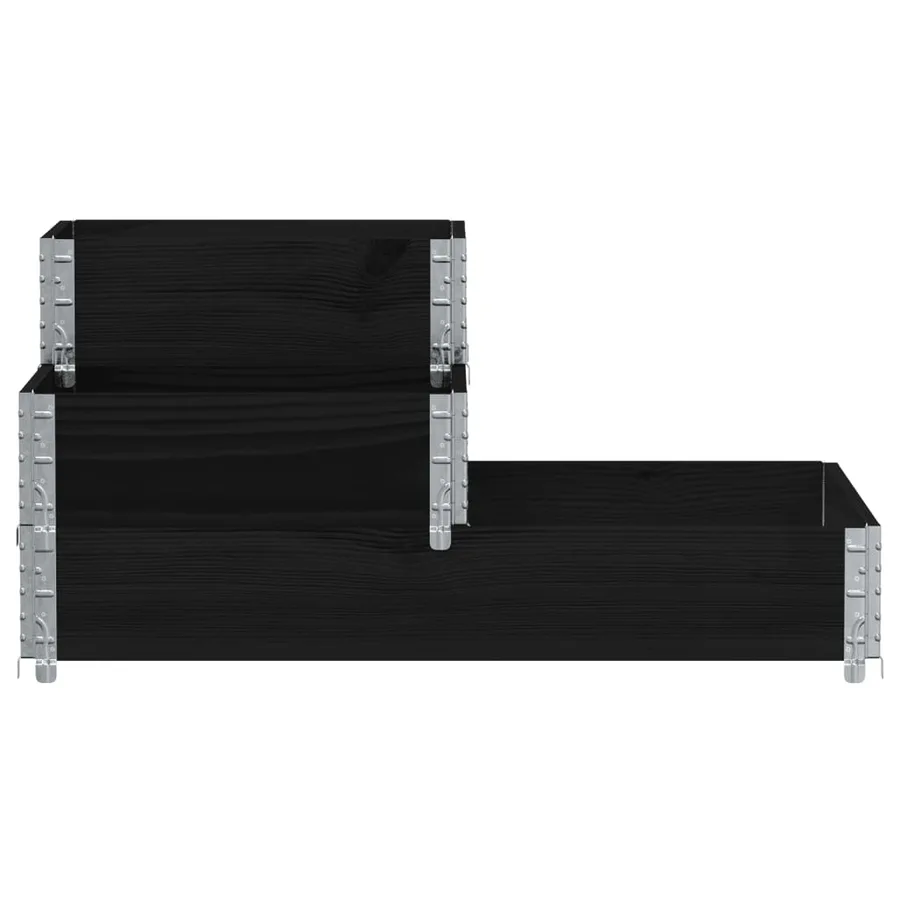 Lit surélevé à 3 niveaux noir 120x80 cm bois de pin massif - 3
