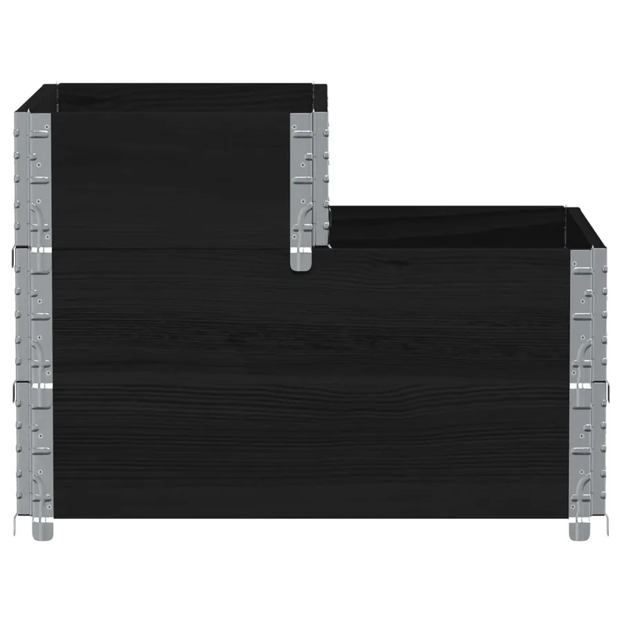 Lit surélevé à 3 niveaux noir 120x80 cm bois de pin massif - 4