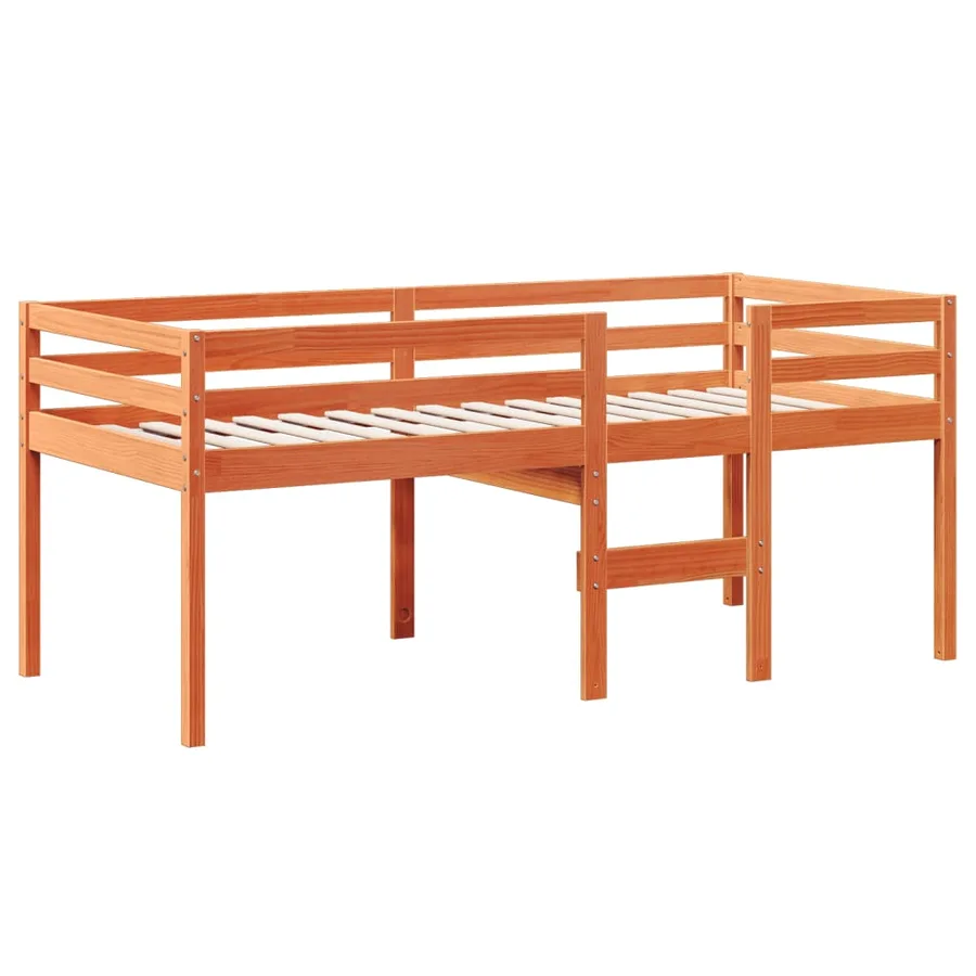 Lit haut sans matelas cire marron 80x200 cm bois de pin massif - 5