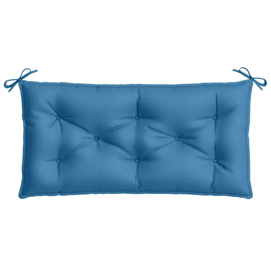 Coussins de banc de jardin lot de 2 bleu mélangé tissu - 6