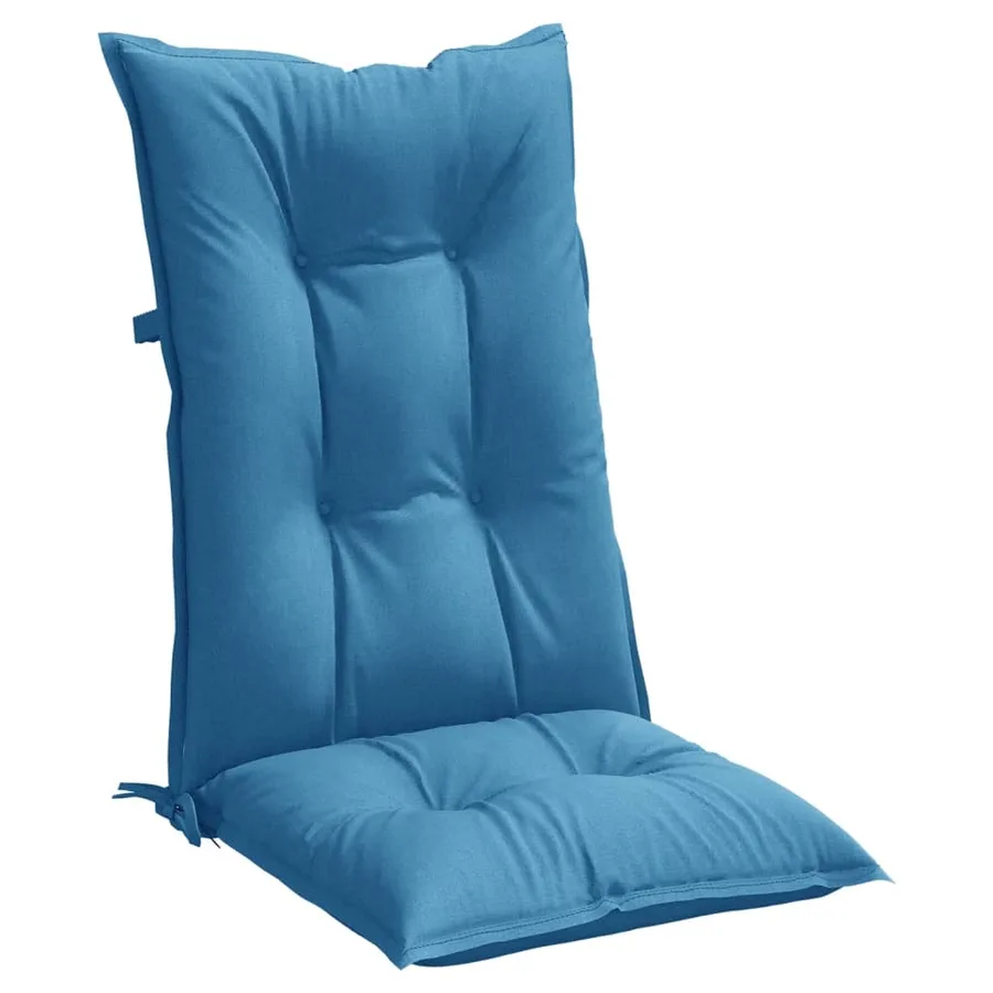 Coussins de chaise à dossier haut lot de 2 bleu mélangé tissu - 5