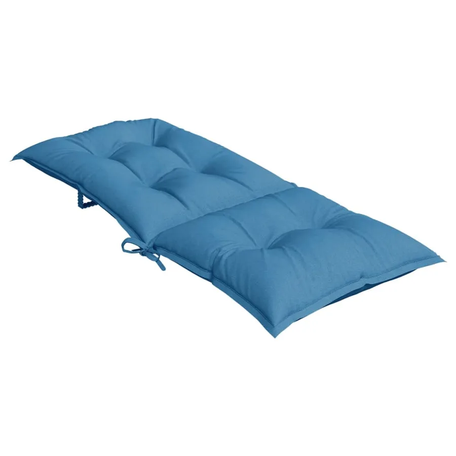 Coussins de chaise à dossier haut lot de 2 bleu mélangé tissu - 6