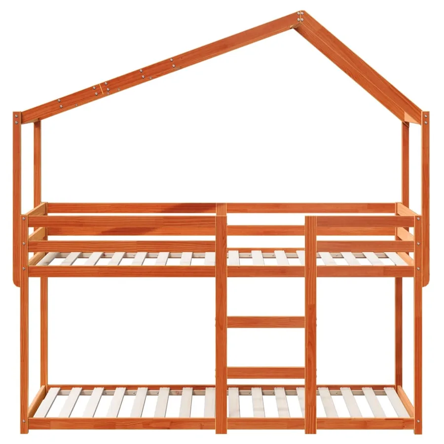 Lit superposé sans matelas cire marron 80x200 cm pin massif - 4