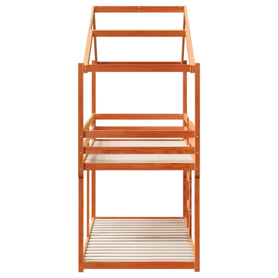 Lit superposé sans matelas cire marron 80x200 cm pin massif - 7