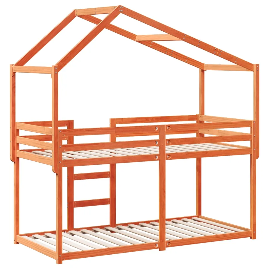 Lit superposé sans matelas cire marron 80x200 cm pin massif - 8